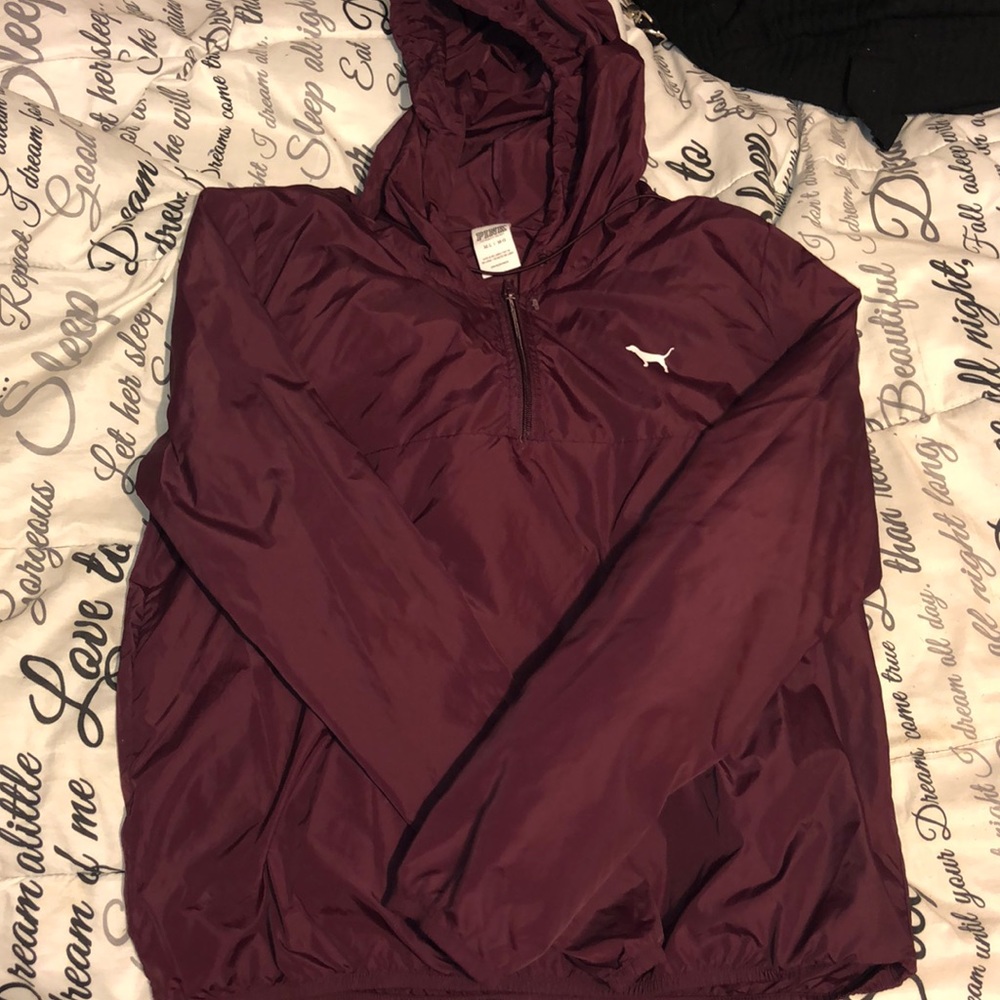 Pink rain jacket